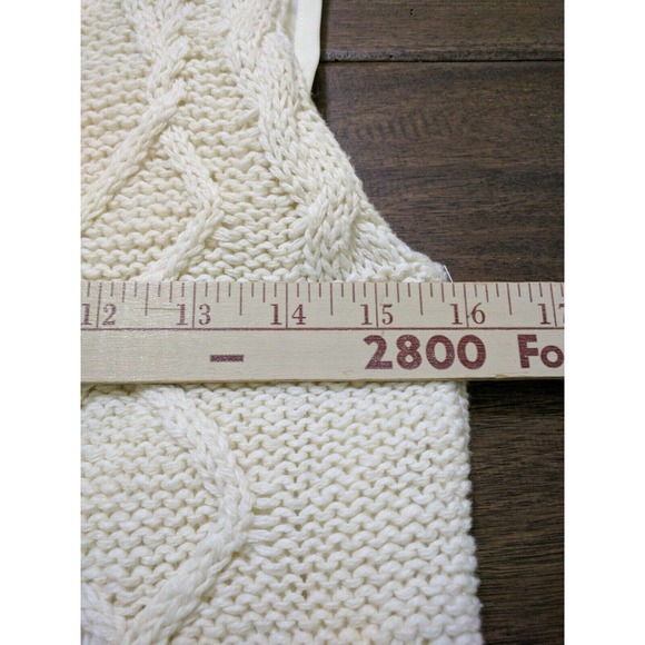 Moth Sweater Tank Cream Layered Crochet Knit Top - Picture 6 of 7